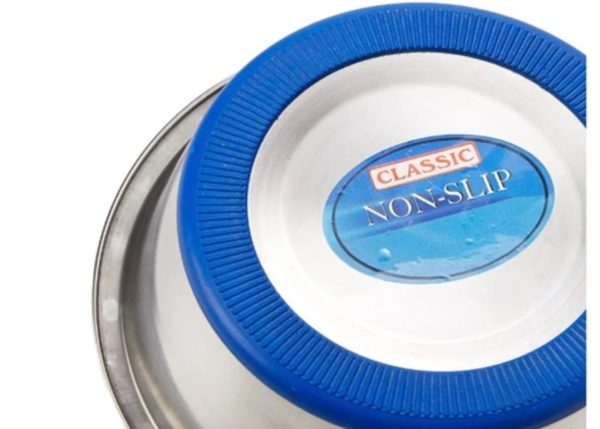 Dog feeding bowl Classic non slip stainless steel 13cm/23cm - Image 2