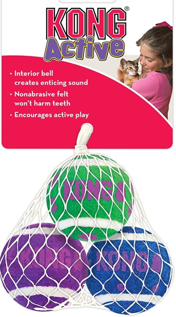 KONG ACTIVE TENNIS BALLS CAT TOYS 3 PACK